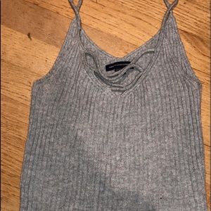 light blue/grey cropped top